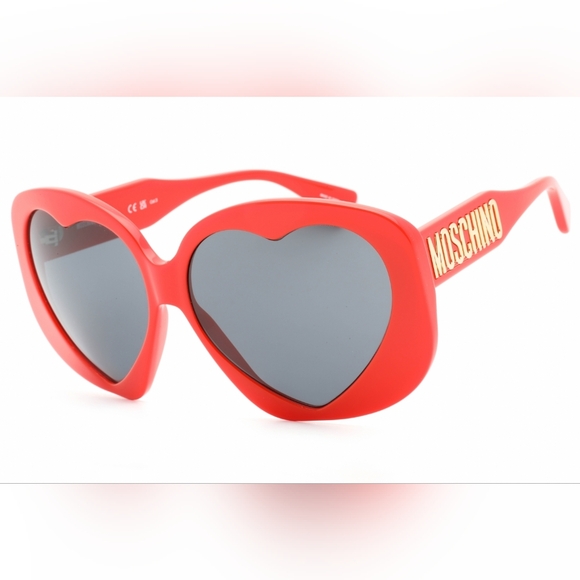 Moschino Accessories - Moschino MOS152/S, Women’s Sunglasses, Red Heart Sunglasses with Gray Lenses